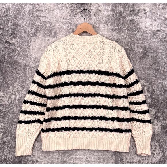 Sezane Sweater Small Womens Jane Jumper Chunky Merino Wool Knit Striped - Picture 3 of 8